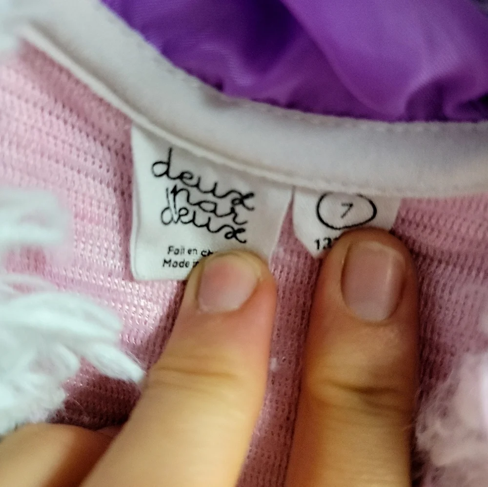 Deux Par Deux, Kid's Size 7, Rainbow print hoodie